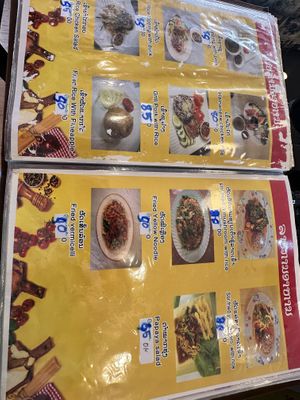 Menu options  at Vegan Center Cafe in Vientiane