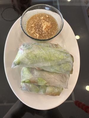Spring rolls  at Vegan Center Cafe in Vientiane