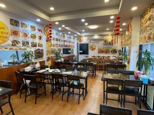 inside late afternoon, after lunch, before dinner, so no one else there but me  at Vegan Center Cafe in Vientiane