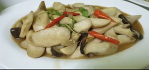 Stir fried mushroom  at Vegan Center Cafe in Vientiane