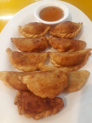 Curry puffs at Vegan Center Cafe in Vientiane