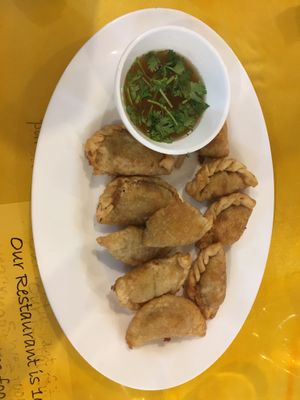 Curry puffs (so good)  at Vegan Center Cafe in Vientiane