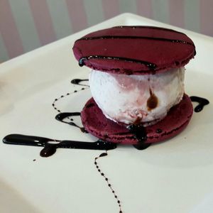 Macaron ice cream sandwich. at Tivonela in Tel Aviv