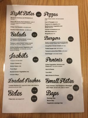 Menu at South Downs YHA in Southease