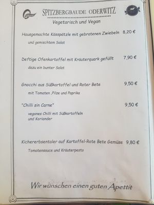 Menü at Gaststätte in Oderwitz