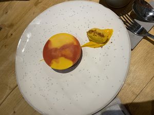 Carrot and orange cake at Xavier Pellicer in Barcelona