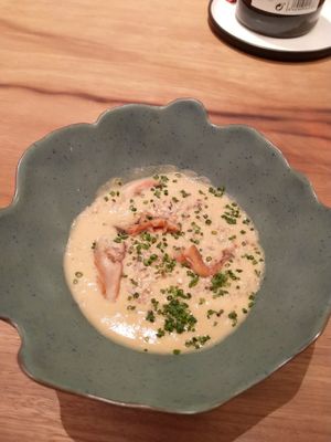 Mushroom soup at Xavier Pellicer in Barcelona