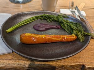 Braised marinated carrot with orange at Xavier Pellicer in Barcelona