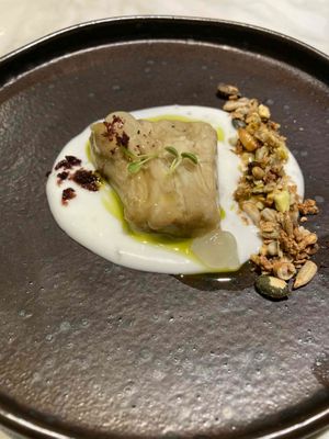 Eggplant entree at Xavier Pellicer in Barcelona