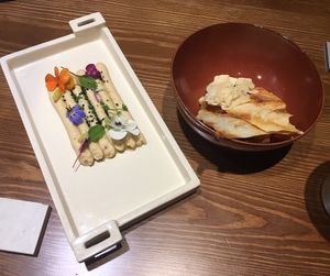 azuki bean hummus, seeds and flowers at Xavier Pellicer in Barcelona