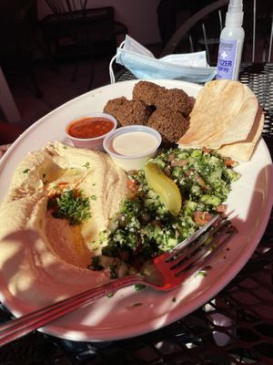 Falafel plate at King Falafel in Sebastapol