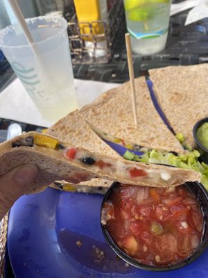 Vegan quesadilla at Tate Island Grill in Clearwater Beach