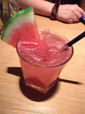 Cocktail was good- I think this one was "smoke on the water"  at Venetian Hotel - Black Tap in Las Vegas