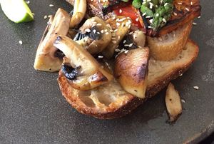 Charred avo on sourdough  at Wollemi in Canberra