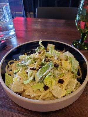 Carbonada Spaghetti at Don Vegan in Quebec