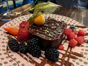 Chocolate Cake at Don Vegan in Quebec