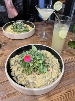 Risotto and stuffed pasta   at Don Vegan in Quebec