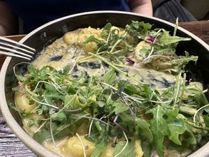 mushroom pasta at Don Vegan in Quebec