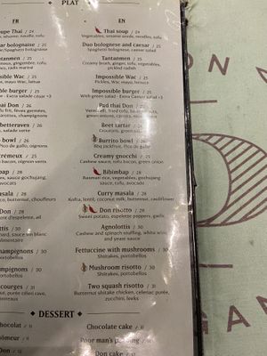 Entrees  at Don Vegan in Quebec