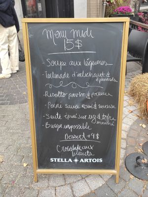 Pizzara con el menú del día (16 de octubre de 2025) at Don Vegan in Quebec