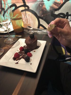 Chocolate cake at Don Vegan in Quebec