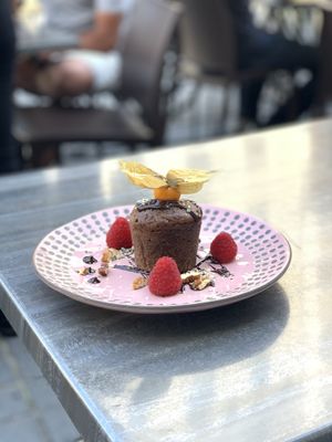 Chocolate cake  at Don Vegan in Quebec