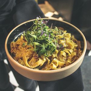 Fettuccini aux champignons  at Don Vegan in Quebec