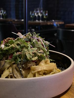 Pâte aux champignons  at Don Vegan in Quebec