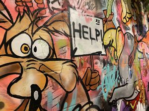 Mur graffiti  at Don Vegan in Quebec