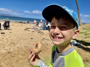 Vegan kid approved! He got maple with sprinkles  at Maui Ono Donuts in Kihei