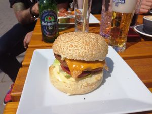 Vegan breakfast burger at The Breakfast Club - Sloterdijk in Amsterdam