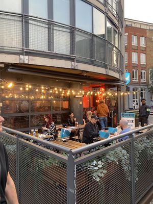 Outdoor seating  at BrewDog in East London