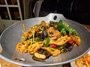 Spicy pan fried vegetables at SUHU 素虎 - Fortune Time in Beijing