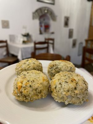 Rice balls (it has egg) at Odaja in Gjirokaster