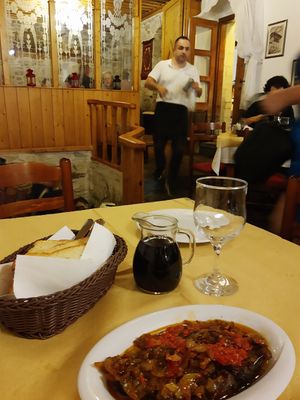 Stuffed eggplant at Odaja in Gjirokaster