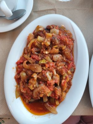 Stuffed eggplant at Odaja in Gjirokaster
