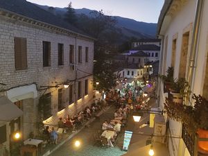 View from the balcony at Odaja in Gjirokaster