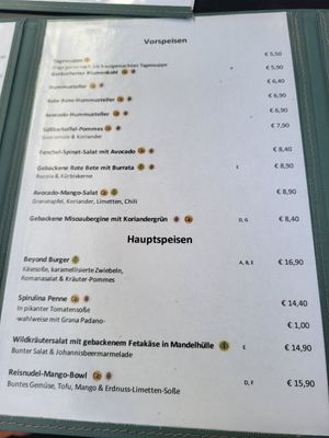 Menu at Vevay Kitchen in Frankfurt
