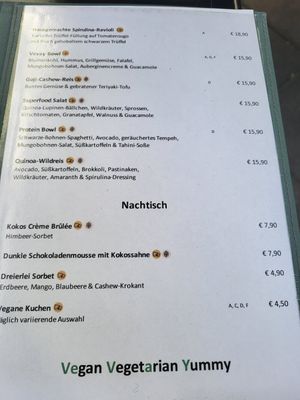 Menu at Vevay Kitchen in Frankfurt