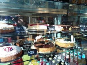 huge variety of vegan cake! at Vevay Kitchen in Frankfurt