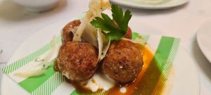 Veggie balls at Dorshi in Bridport