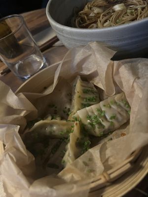 Shiitake mushroom and black bean dumplings  at Dorshi in Bridport