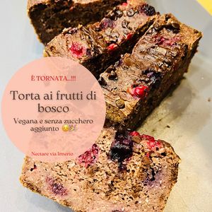 Blueberry and red fruits cake - vegan, with a lots of fresh fruit, whole grain flour, dark chocolate. No sugar added!! You can also order it online ☺️🎉 at Nectare 2 in Bologna