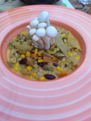 Orzotto with coconut milk and veggies at Pandora Greenbox in Split