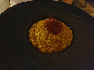 Risotto with dates and other dry fruits : we didn't like it, the texture was ok but it way too sweet at Pandora Greenbox in Split