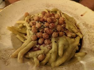 Homemade pasta, with sauce like you'd make at home, but not in a good way at Pandora Greenbox in Split