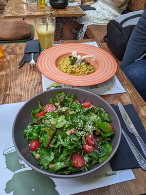 Natalie salad (wouldn't recommend it!) And orzortto at Pandora Greenbox in Split