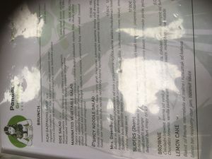 Menu at Pandora Greenbox in Split