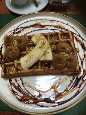 Chocolate waffles at Pandora Greenbox in Split