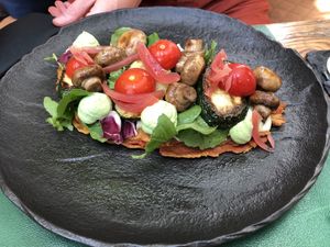 Chickpea flour omelette   at Pandora Greenbox in Split